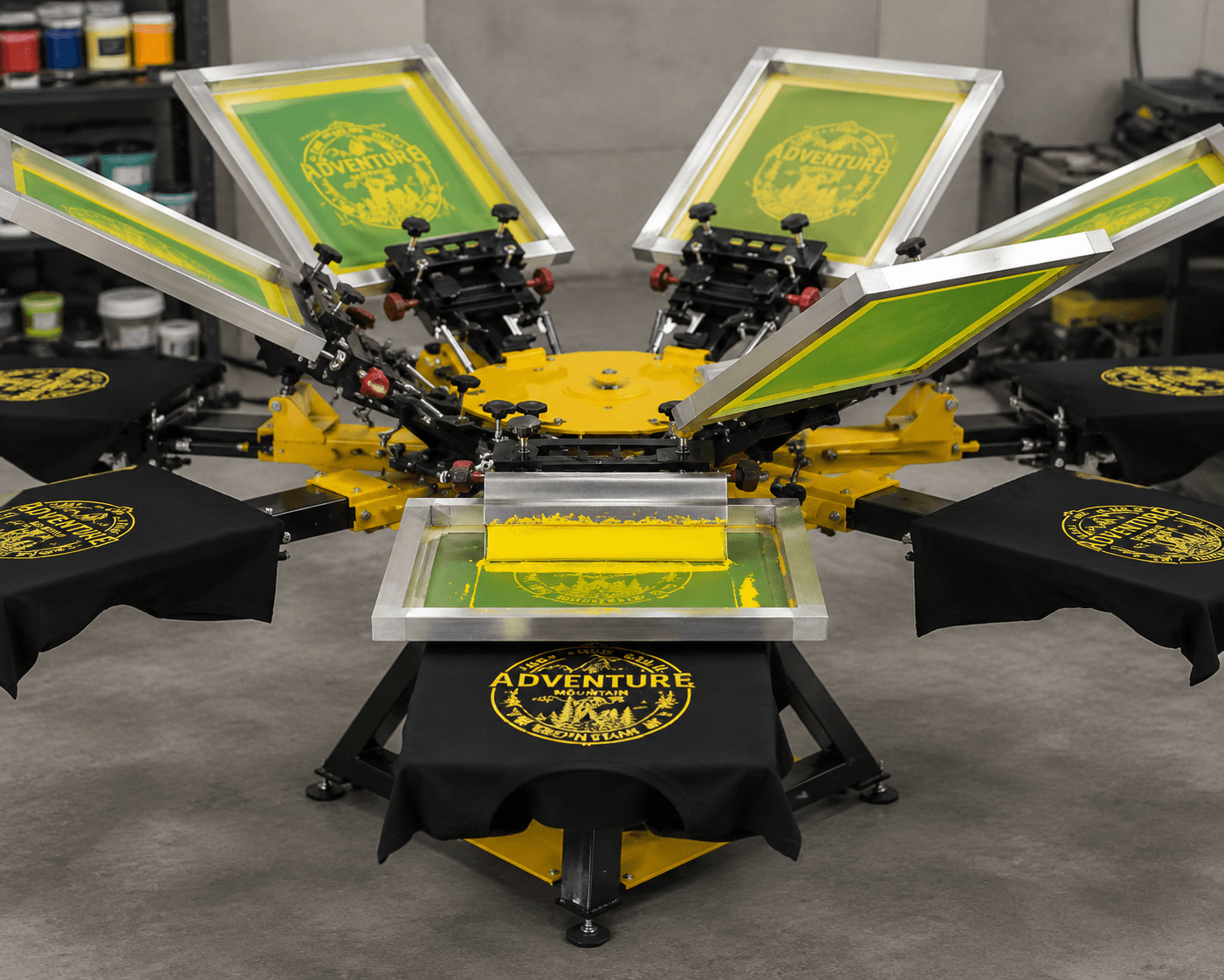 Industrial screen printing machine